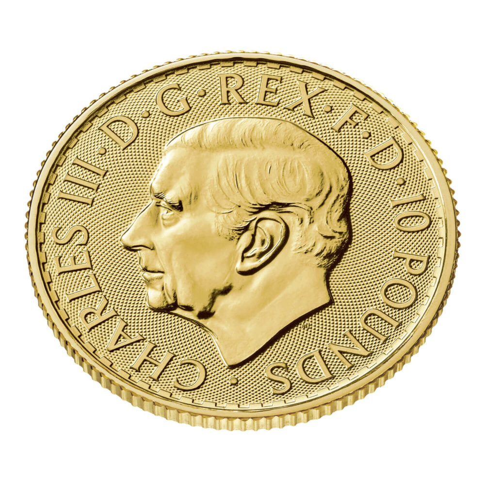 Zlatá investiční mince Britannia 1/10 Oz - Charles III