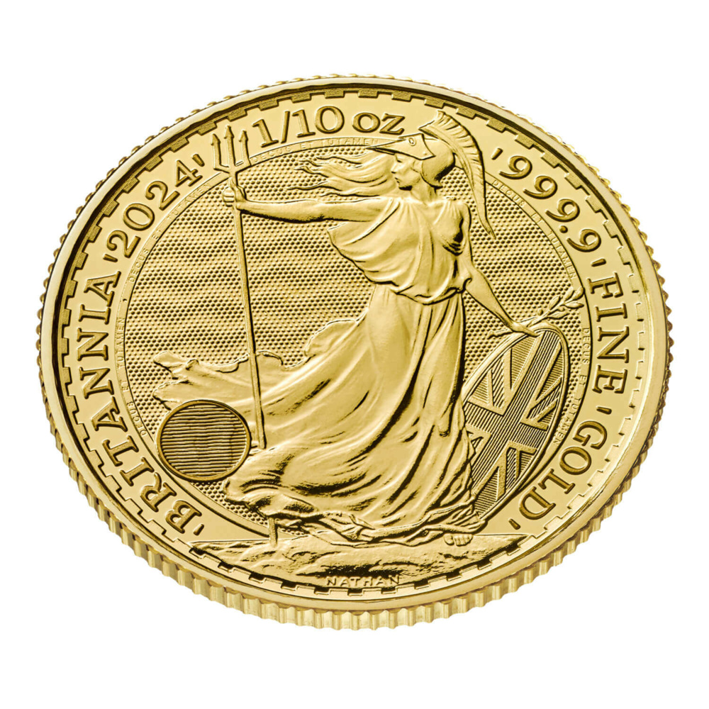 Zlatá investiční mince Britannia 1/10 Oz - Charles III