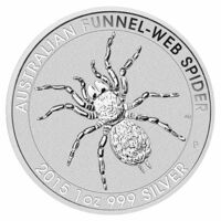 Stříbrná investiční mince Sklípkanec jedovatý/Funnel-Web Spider 1 Oz 2015