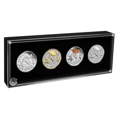Perth Mint 125. Jahrestag Silbermünzensammlung 4x 1 Oz 2024