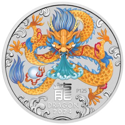Stříbrná mince Rok Draka 1 Oz 2024 - LUNÁRNÍ SÉRIE III. Coloured