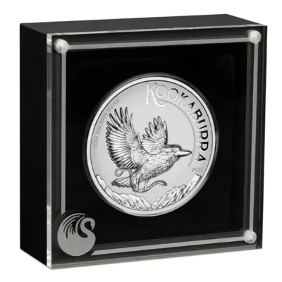 Australische Kookaburra 2024 5 oz Silber-Proof-Münze mit hohem Relief und Prägung