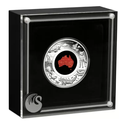 Great Southern Land 2025 1 Unze Silber-Proof-Münze mit Schlangenhaut-Jaspis