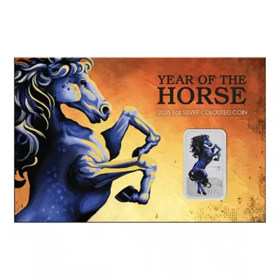 Lunar Horse 2026 1oz Silver Coloured Rectangular Coin