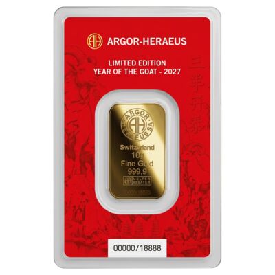 Argor-Heraeus Limited edition Rok kozy 2027 zlatý slitek 10g