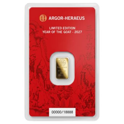 Argor-Heraeus Limited edition Rok kozy 2027 zlatý slitek 1g