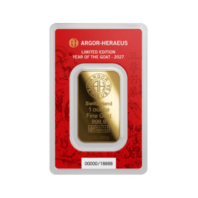 Argor-Heraeus Limited edition Rok kozy 2027 zlatý slitek 1 Oz