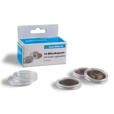 Plastová kapsle na mince s vnitřním průměrem 30 mm, balení 10 ks