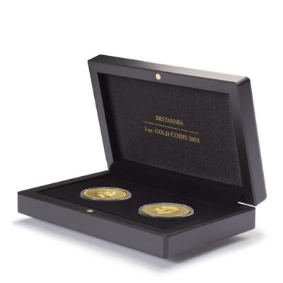 Mincovní kazeta VOLTERRA pro 2 ks "Britannia" gold mince  1 oz, rok 2023