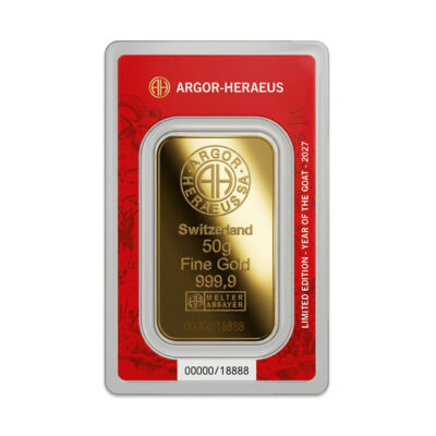 Argor-Heraeus Limited edition Rok kozy 2027 zlatý slitek 50g
