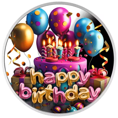 Stříbrná mince Happy Birthday 17,5 g Coloured 2025