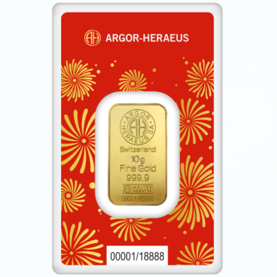 Argor-Heraeus Goldbarren 10 g, limitierte Auflage, Jahr der Schlange 2025