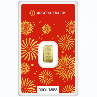 Argor-Heraeus Goldbarren 1 g, limitierte Auflage, Jahr der Schlange 2025