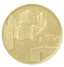 Goldmünze 5000 CZK Burg Rabí 2018 Proof