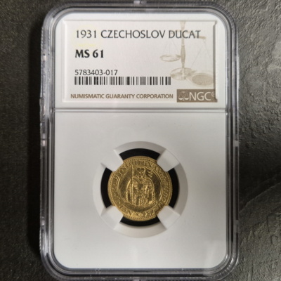 Svatováclavský 1 dukát 1931, Certifikát NGC, kvalita MS 61