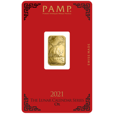 PAMP Jahr des Büffels 2021 Goldbarren 5 g