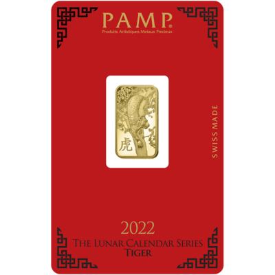 PAMP Jahr des Tigers 2022 Goldbarren 5 g