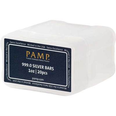 20 x 1 oz Silberbarren | PAMP | USA | Hülse