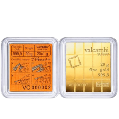 20 x 1 g Goldbarren | Valcambi | CombiBar®